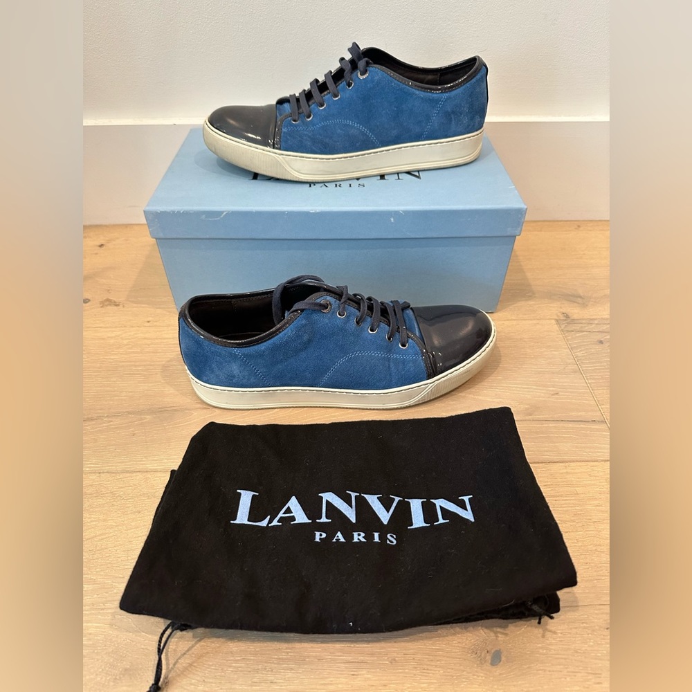 Lanvin Blue Suede Tennis Sneaker - Size UK 9 / US 10
